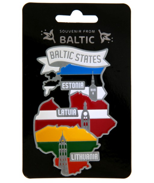 Suvenyrinis magnetas Baltic States su Baltijos šalių kontūrais